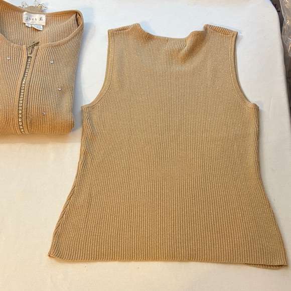 Christmas Festive Beige Cardigan/Holiday Embellishments/large/Just B/2pieces - Picture 16 of 16